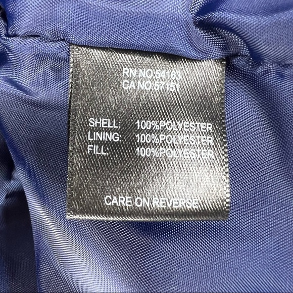 M Black Rivet Blue Puffer Vest Medium Snap Closure 8 10 - Picture 5 of 7